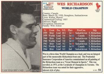 1993 Ice Hot International #58 Wes Richardson Back